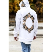 Lovely Casual Embroidered Design White Hoodie