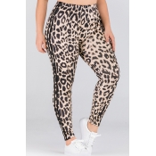 Lovely Casual Leopard Printed Plus Size Pants