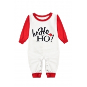 Lovely Family Letter Printed White One-piece Jumps