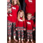 Lovely Family Printed Red Mother Two-piece Pants S
