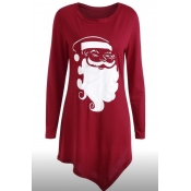 Lovely Christmas Day Printed Red T-shirt