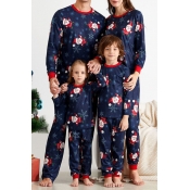 Lovely Family Printed Blue Father Two-piece Pants 