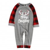 Lovely Family Letter Printed Red Baby One-piece Ju