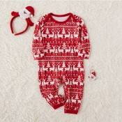 Lovely Family Printed Red Baby One-piece Jumpsuit
