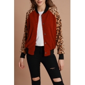 Lovely Chic Patchwork Wine Red Jacket