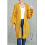 Lovely Trendy Loose Yellow Cardigan