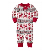 Lovely Family Printed White Baby One-piece Jumpsui