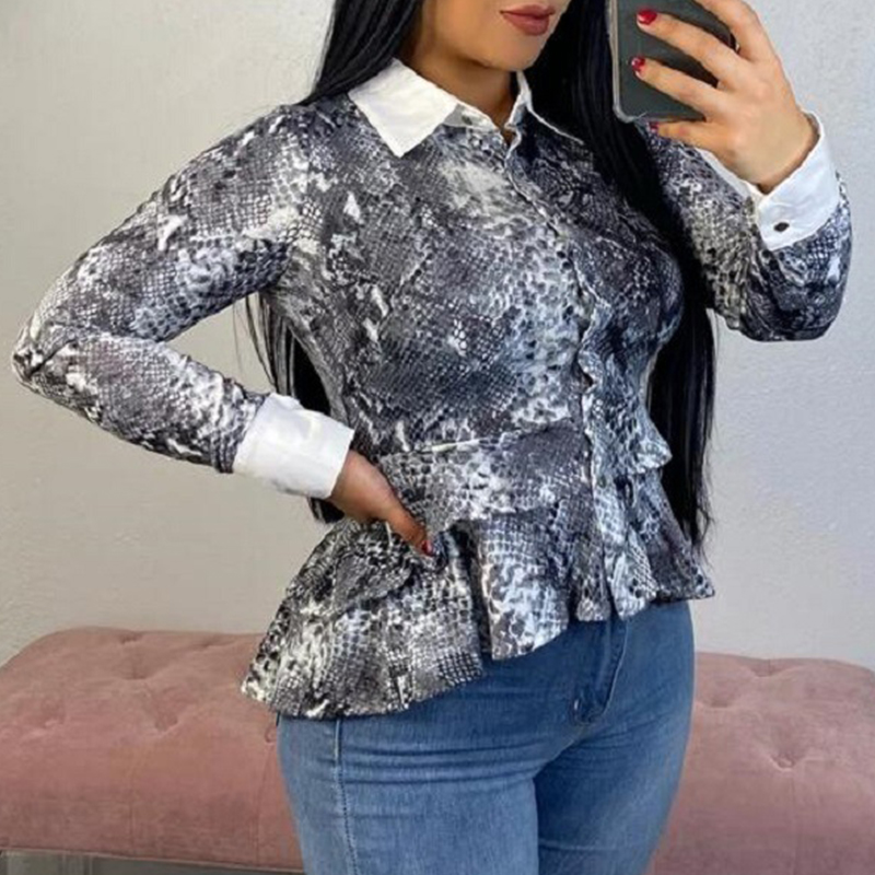 

Lovely Casual Printed Grey Blouse