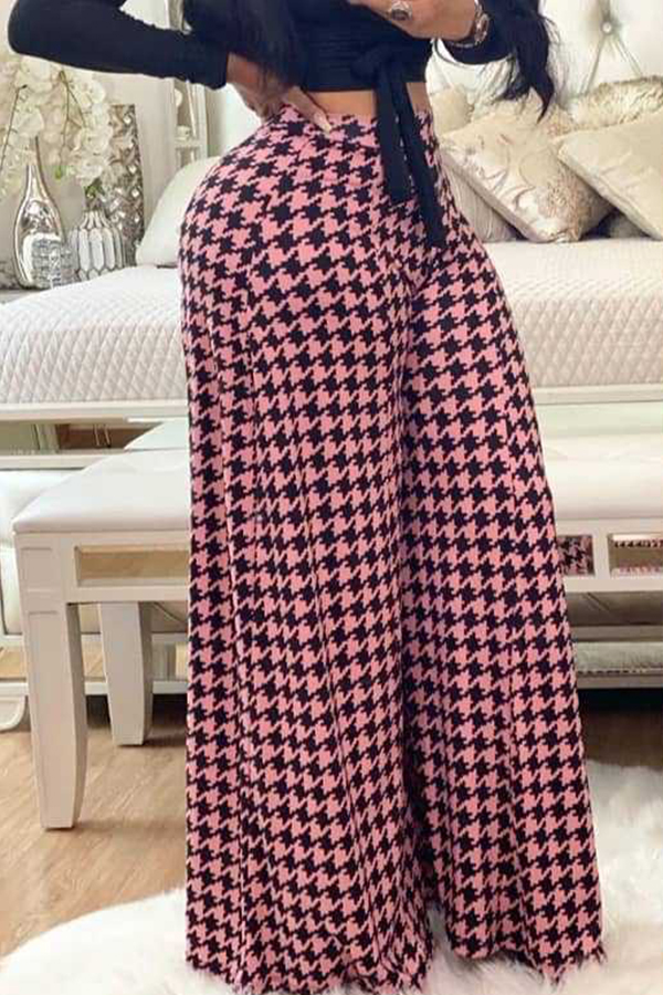 

Lovely Casual Printed Loose Pink Pants