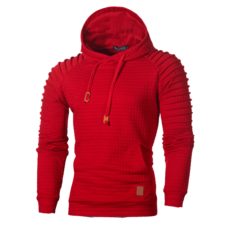 Lovely Casual Hooded Collar Ruffle Design Red Hoodie_Hoodies_Top_Men ...