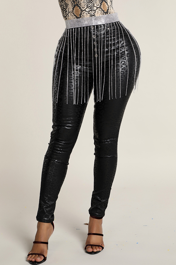 

Lovely Casual Skinny Black Pants