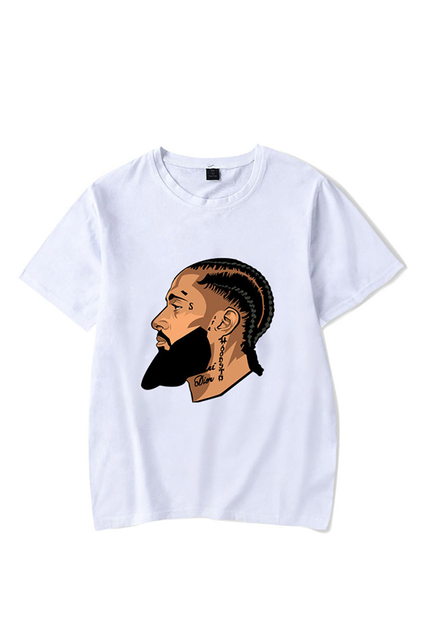 

Lovely Casual Figure Printed White T-shirt