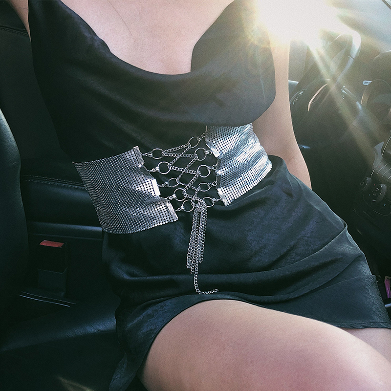 

Lovely Trendy Hollow-out Silver Belt
