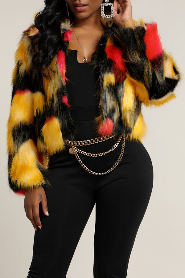 Lovely Street Patchwork Multicolor Coat