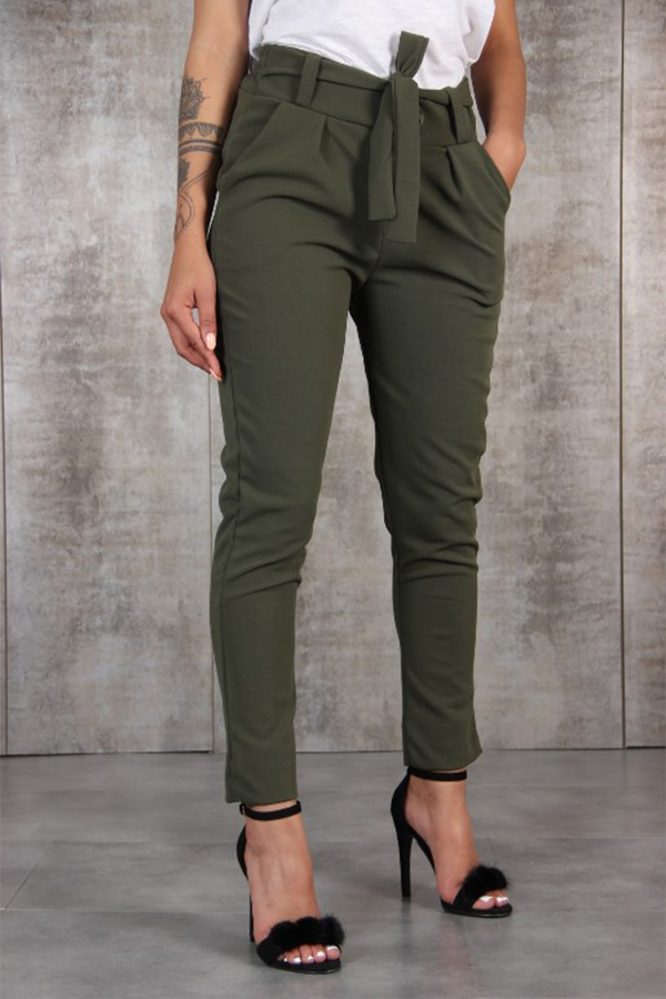 

Lovely Casual Drawstring Green Pants(With Belt
