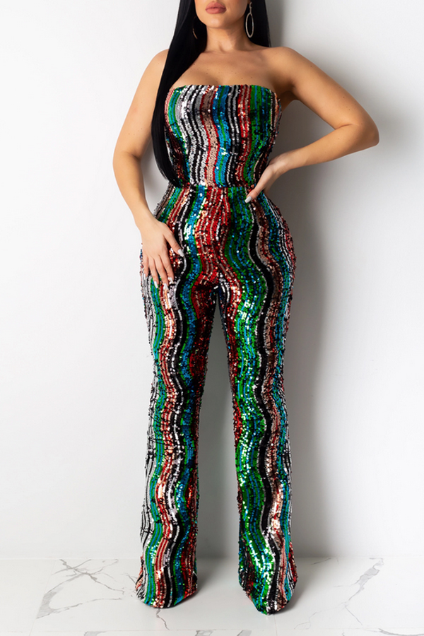

Lovely Striped Multicolor One-piece Jumpsuit, Multicolor mstn