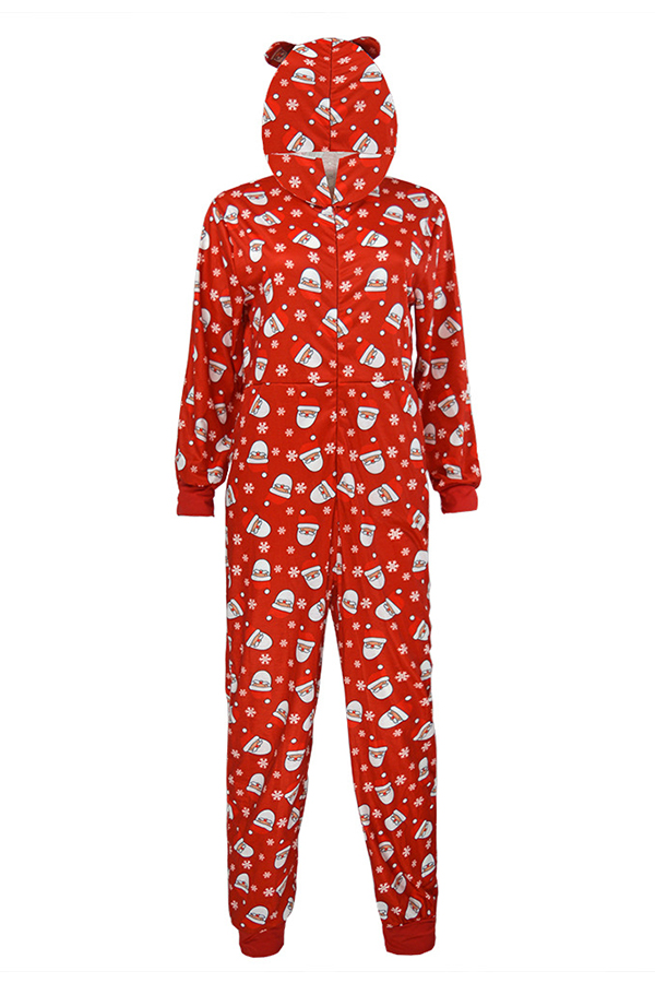 

Lovely Family Printed Red Father One-piece Jumpsuit