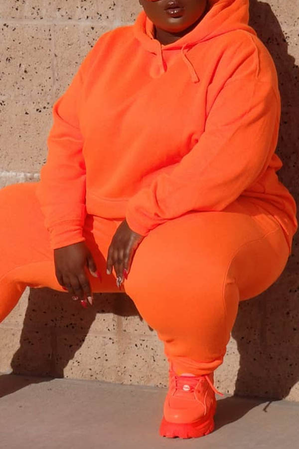 

Lovely Casual Basic Jacinth Plus Size Two-piece Pants Set