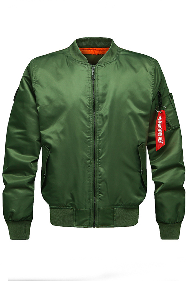 

Lovely Casual Zipper Design Army Green Cotton-padded Clothe