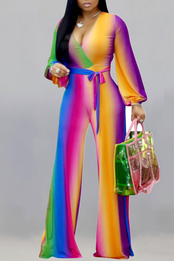 Lovely Casual Printed Multicolor One-piece Jumpsuit