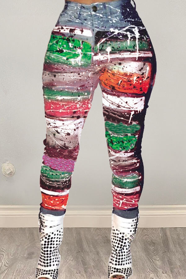 

LW Trendy Printed Green Pants