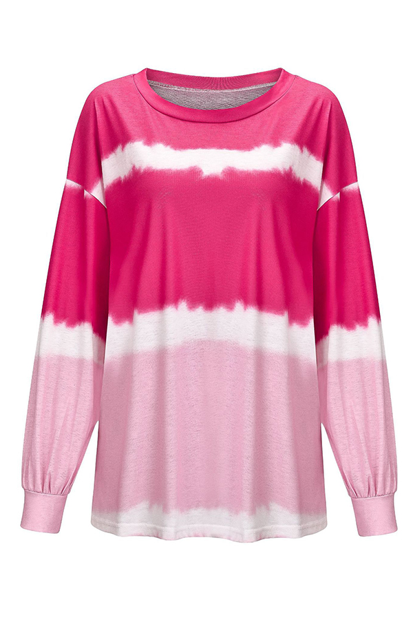 

Lovely Casual O Neck Printed Pink Sweatshirt Hoodie