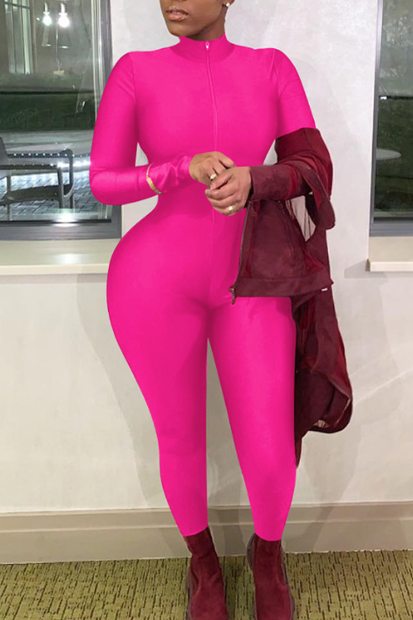 

Lovely Trendy Skinny Rose Red One-piece Jumpsuit
