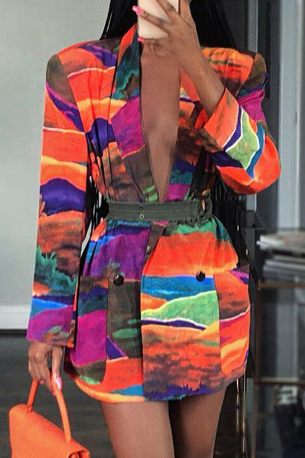

Lovely Casual Printed Multicolor Blazer, Multi