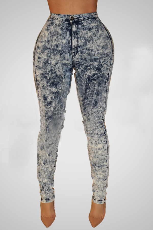 

Lovely Chic Patchwork Baby Blue Jeans