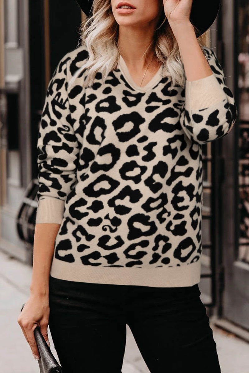 

Lovely V Neck Leopard Sweater