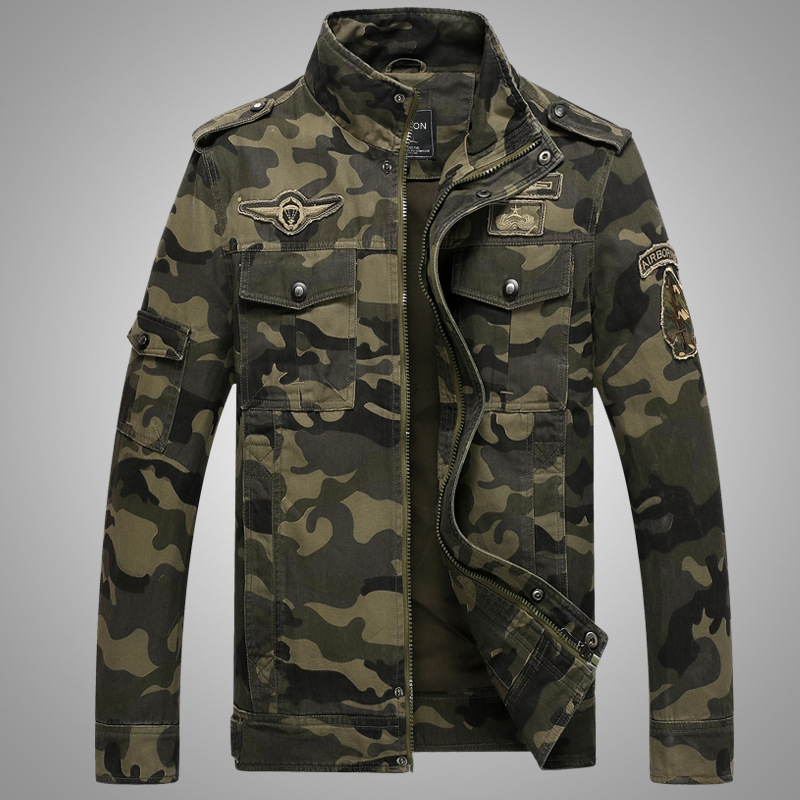 

Lovely Casual Camouflage Print Army Green Jacket, Army green camouflag