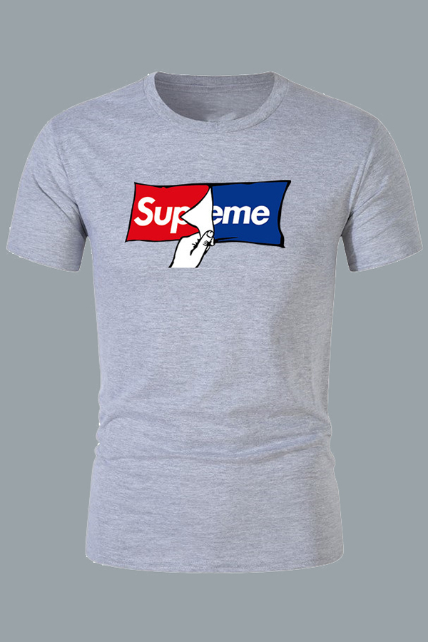 

Lovely Casual Letter Grey T-shirt