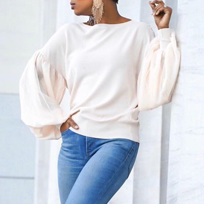 

Lovely Casual O Neck Ruffle Design White Blouse