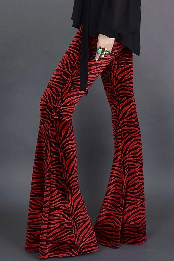 

Lovely Casual Flared Red Pants