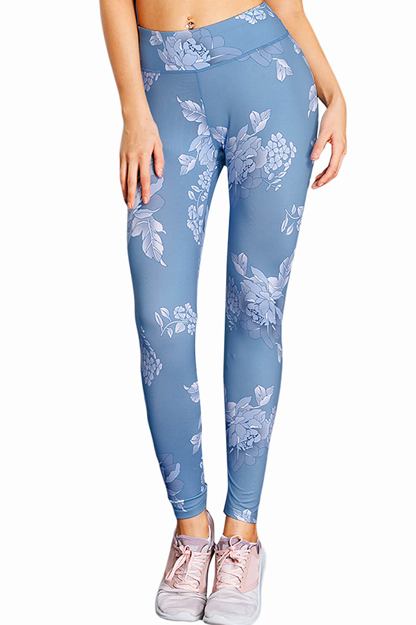 

Lovely Leisure Floral Blue Leggings