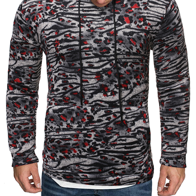 

Lovely Casual Hooded Collar Leopard Grey Hoodie