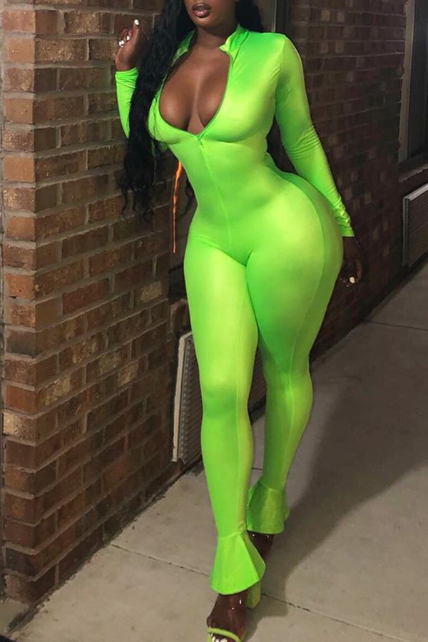 

Lovely Chic Skinny Green One-piece Jumpsuit