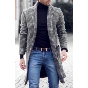 Lovely Work Plaid Printed Black And White Coat