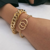 Lovely Trendy Hollow-out Gold Bracelet