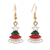Lovely Christmas Day Red Metal Earring