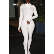 Lovely Trendy Skinny White One-piece Jumpsuit