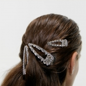 Lovely Casual Crystal Silver Alloy Hairpin