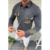 Lovely Casual Patchwork Grey Shirt