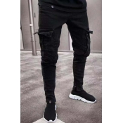 Lovely Casual Zipper Design Black Jeans