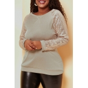 Lovely Trendy Patchwork Brown Sweatshirt Hoodies