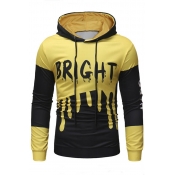 Lovely Trendy Hooded Collar Printed Yellow Hoodie