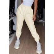 Lovely Casual Basic Apricot Pants