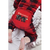 Lovely Family Plaid Printed Red And Black Baby One