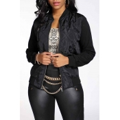 Lovely Casual Patchwork Black Jacket
