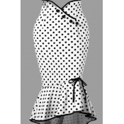 Lovely Casual Dot White Plus Size Skirt